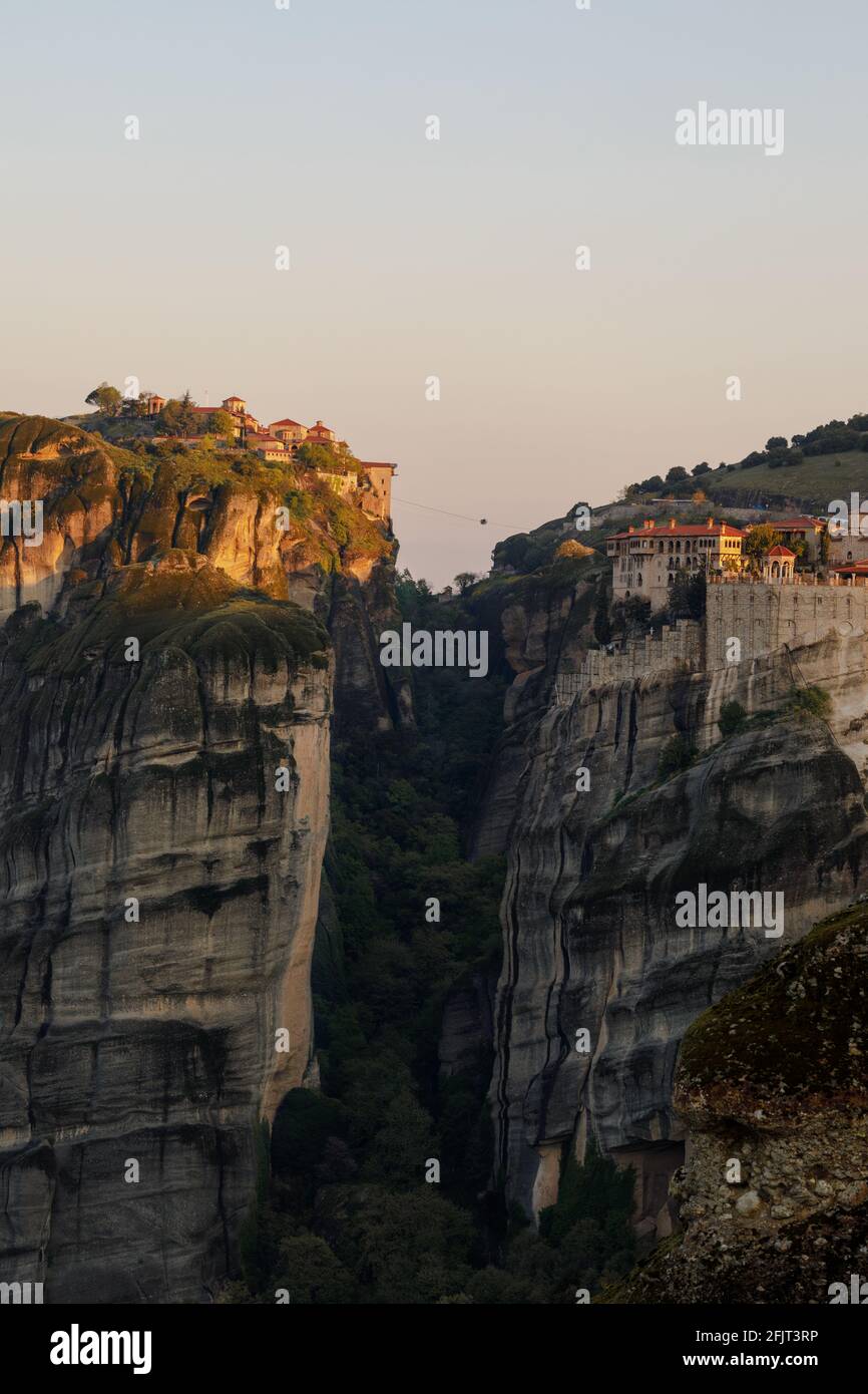 Il monastero di grande Meteoron in Meteora, Grecia Foto Stock