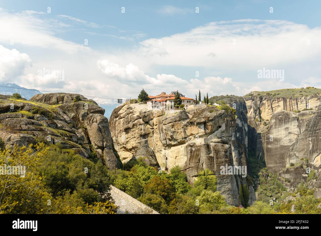Meteora Monastero della Santissima Trinità a Kalambaka, Grecia. Foto Stock