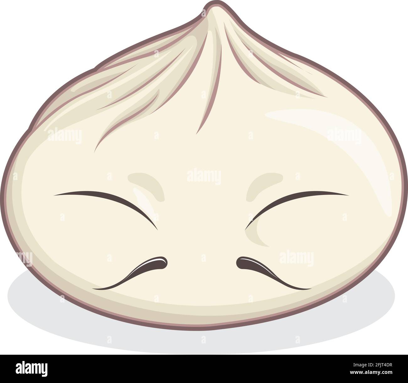 Tradizionale cinese carne di bun Dumpling Cartoon cibo asiatico disegno Illustrazione Vettoriale