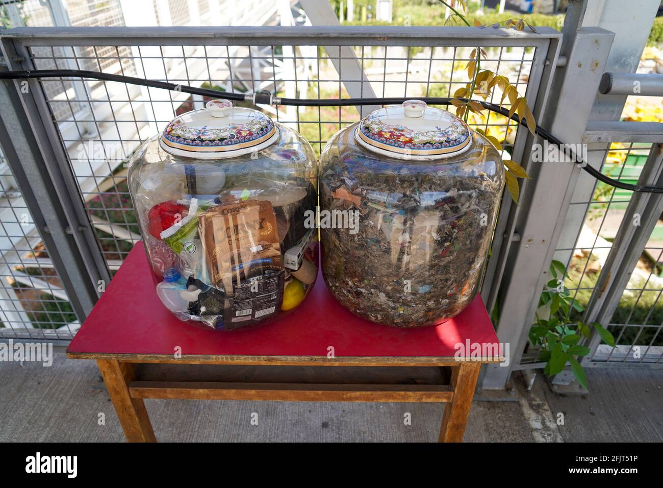 Israele, Hiriya, il museo del riciclaggio, Hiriya rifiuti discarica situato a sud-est di Tel Aviv, Israele. Foto Stock