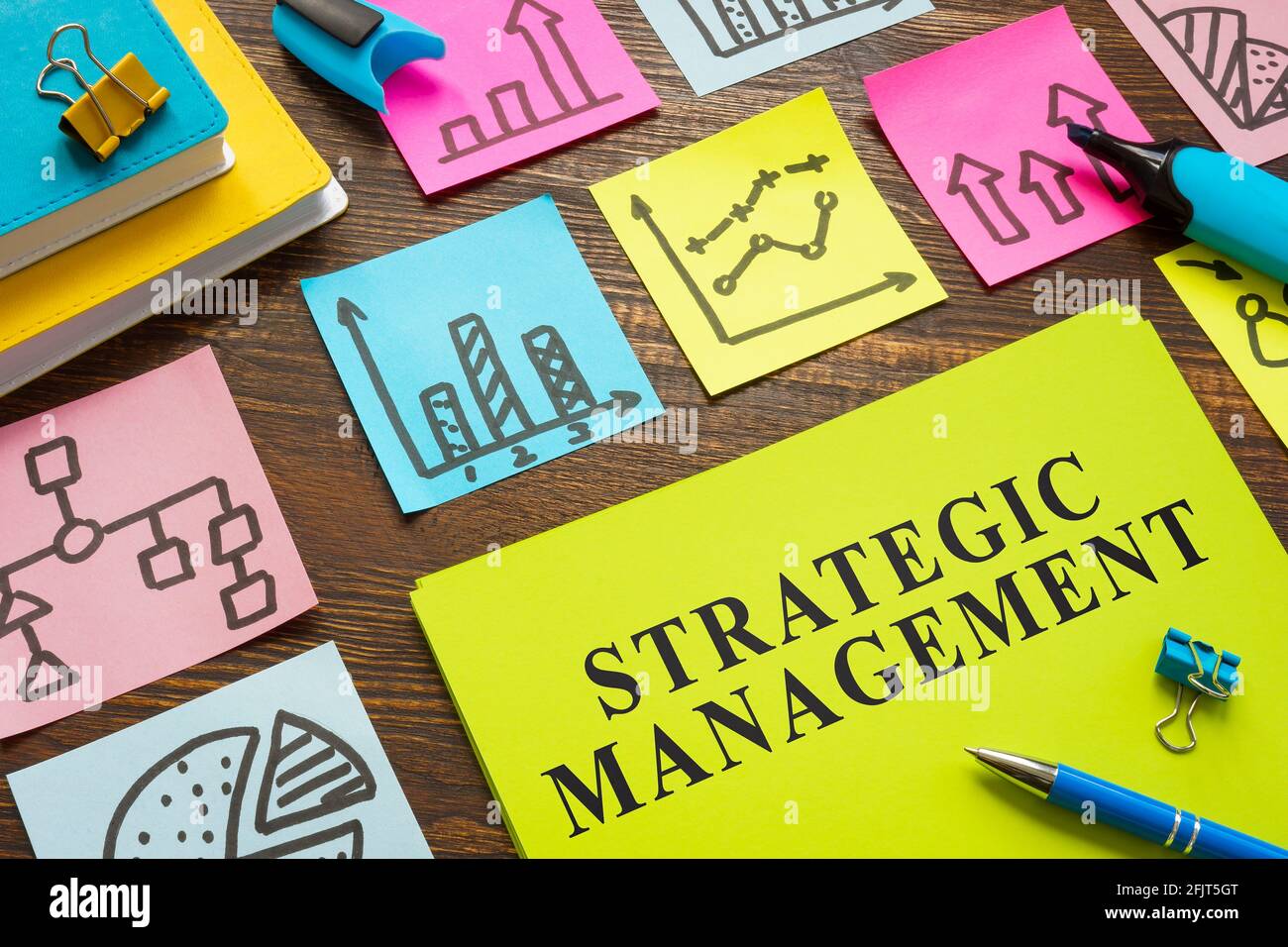 Piano di gestione strategico con promemoria. Foto Stock