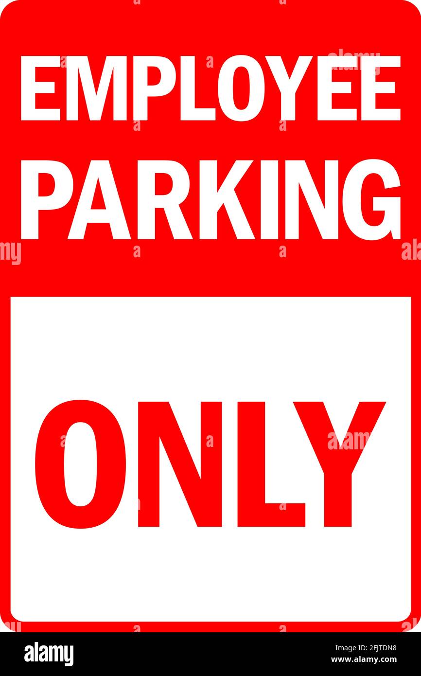 Cartello solo per il parcheggio dei dipendenti. I posti auto sono assegnati solo ai dipendenti. Illustrazione Vettoriale