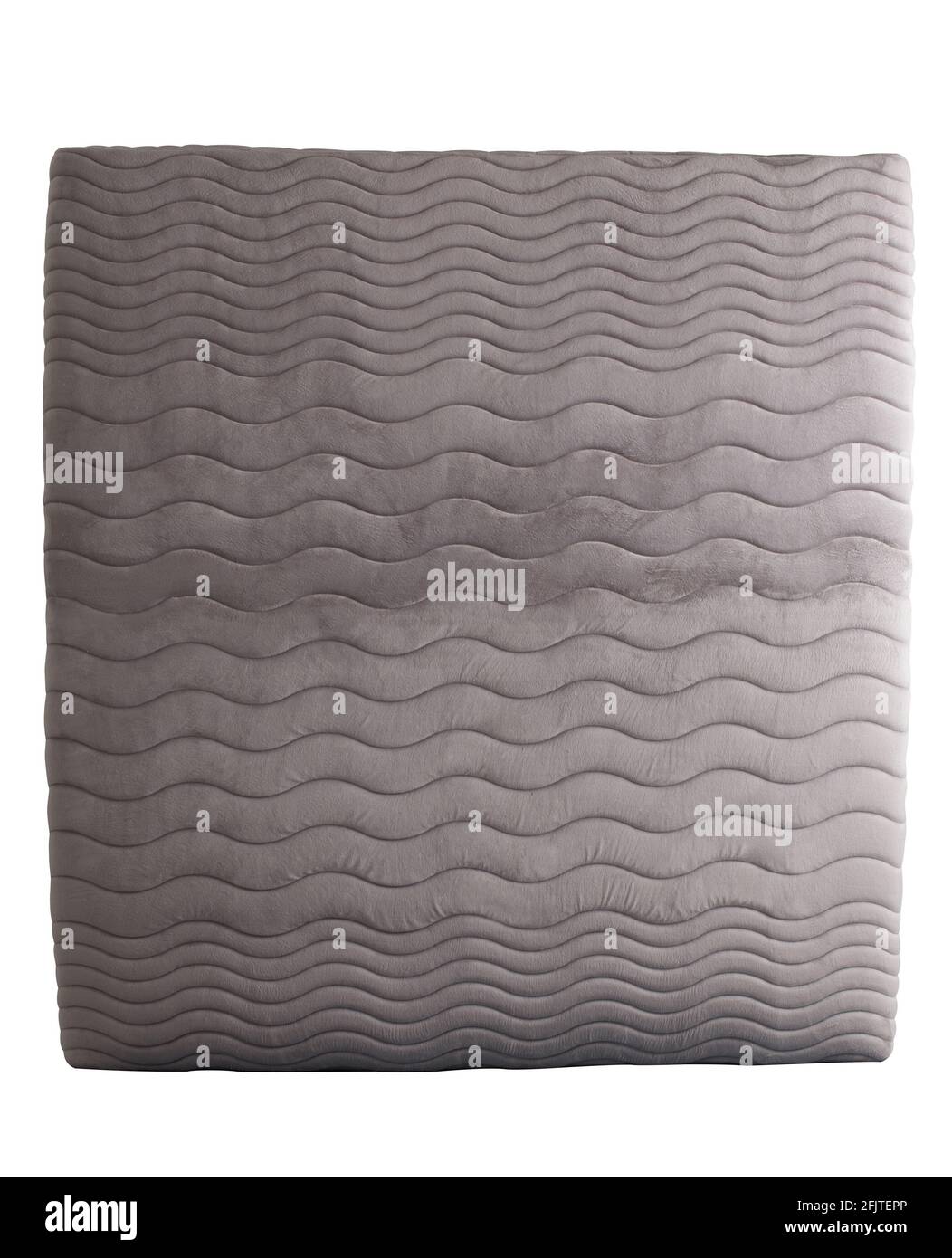 Vista dall'alto del nuovissimo materasso, morbido e lussuoso, isolato su sfondo bianco Foto Stock