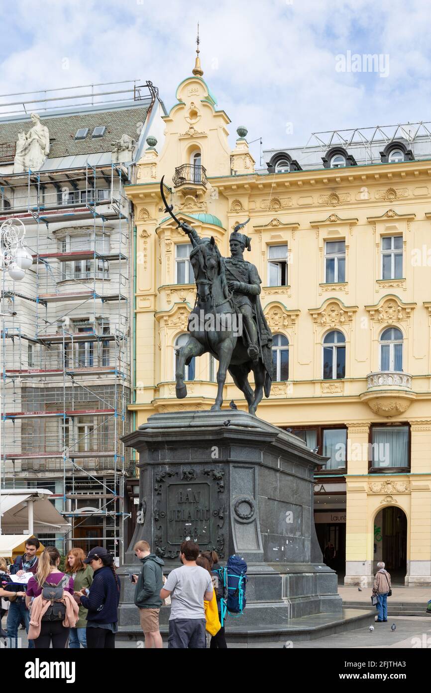 Ban Jelačić Square, Zagabria, Croazia Foto Stock