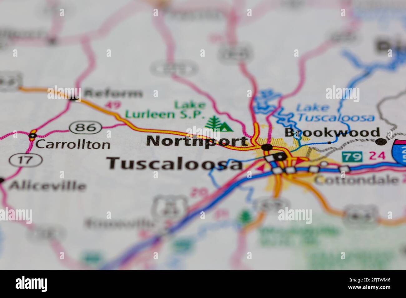 Northport Alabama USA mostrato su una mappa stradale o geografia mappa Foto Stock