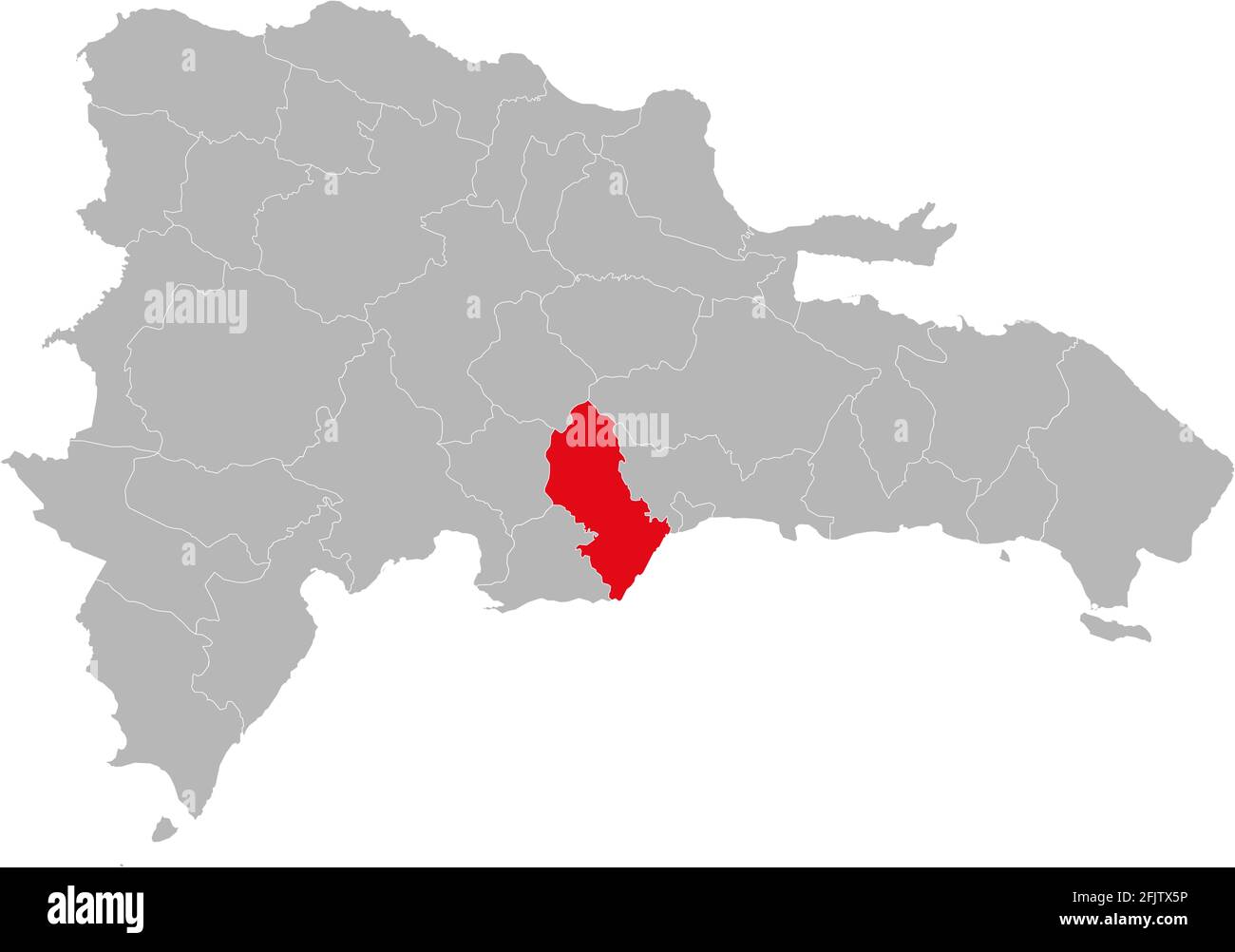 Provincia di San cristobal isolata Repubblica dominicana mappa. Sfondo grigio. Concetti e background aziendali. Illustrazione Vettoriale