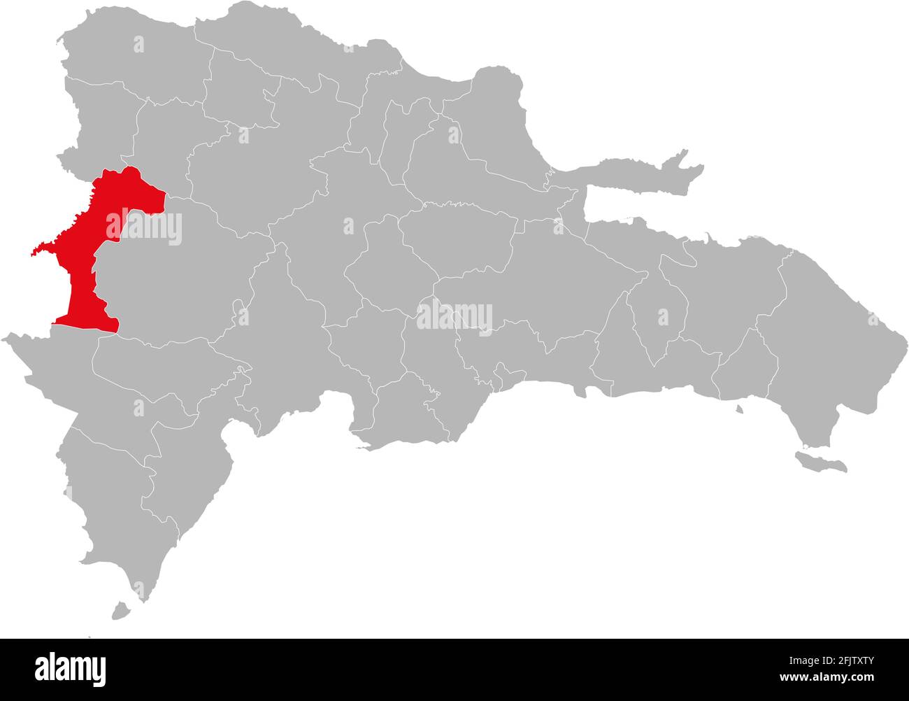 Provincia di Elias pina isolata Repubblica dominicana mappa. Sfondo grigio. Concetti e background aziendali. Illustrazione Vettoriale