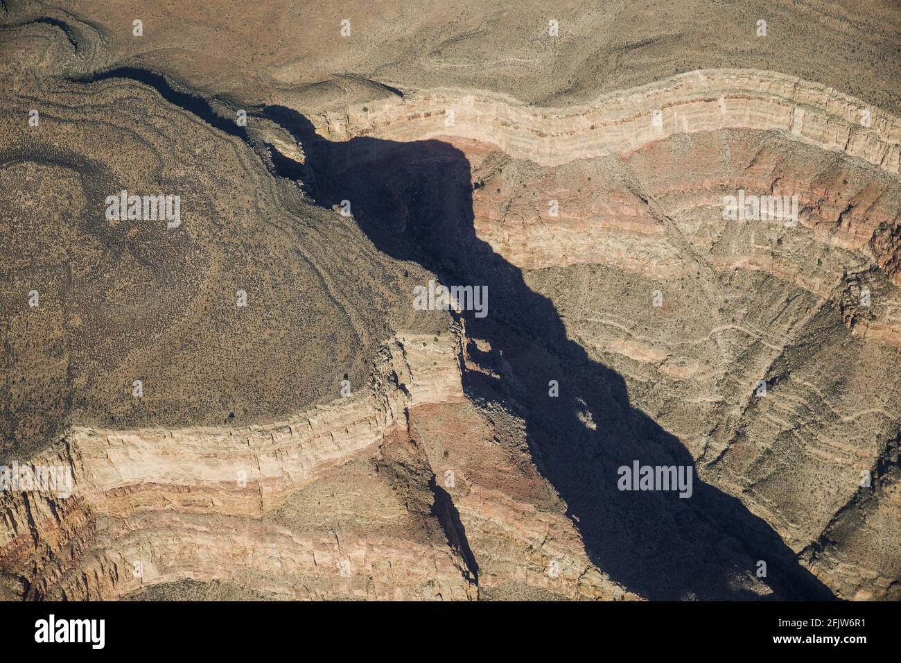 Stati Uniti, Arizona, del Grand Canyon South Rim (vista aerea) Foto Stock
