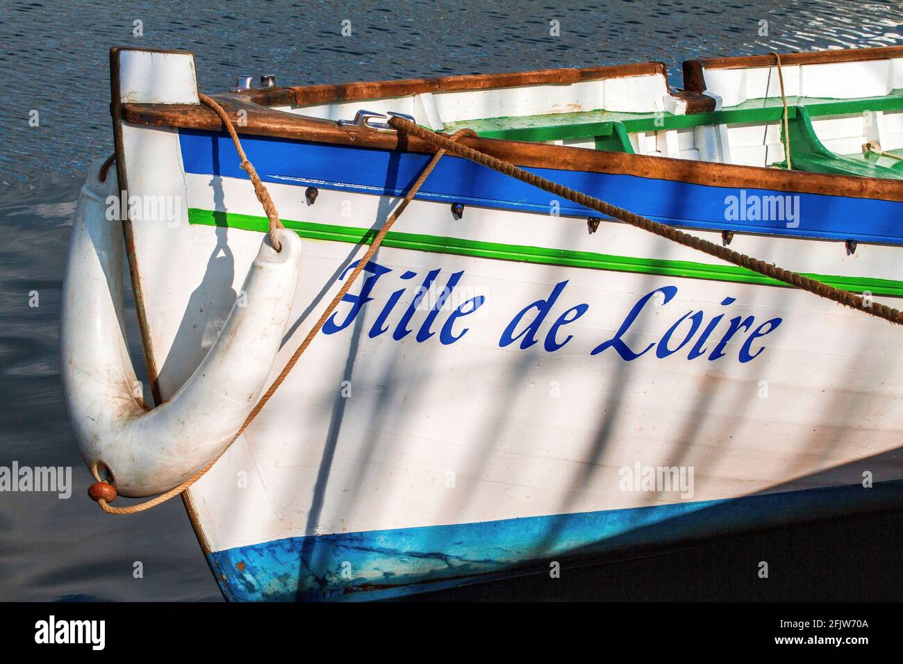 France, Finistère (29), Douarnenez, la Yole de Bantry Fille de Loire sur le port du Rosmeur pendant le festival Maritime Temps Fête 2018 Foto Stock