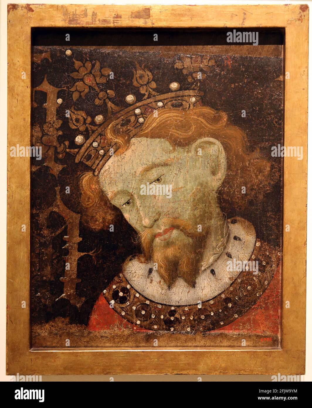 Alfonso III (1265-91). Re d'Aragona, Valencia e Conte di Barcellona. Ritratto di Jaume Mateu (1402-52). Museo Nazionale d'Arte della Catalogna. Barcelon Foto Stock