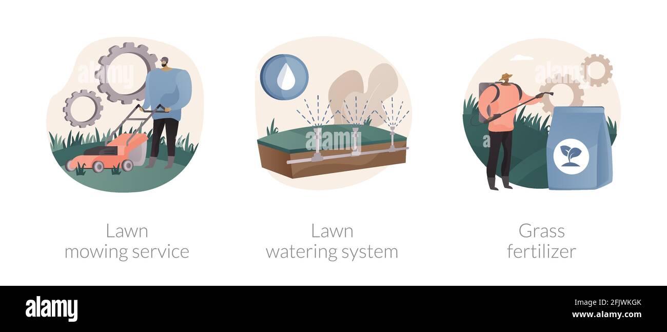 Illustrazioni vettoriali astratte di concetto di servizi di giardinaggio. Illustrazione Vettoriale