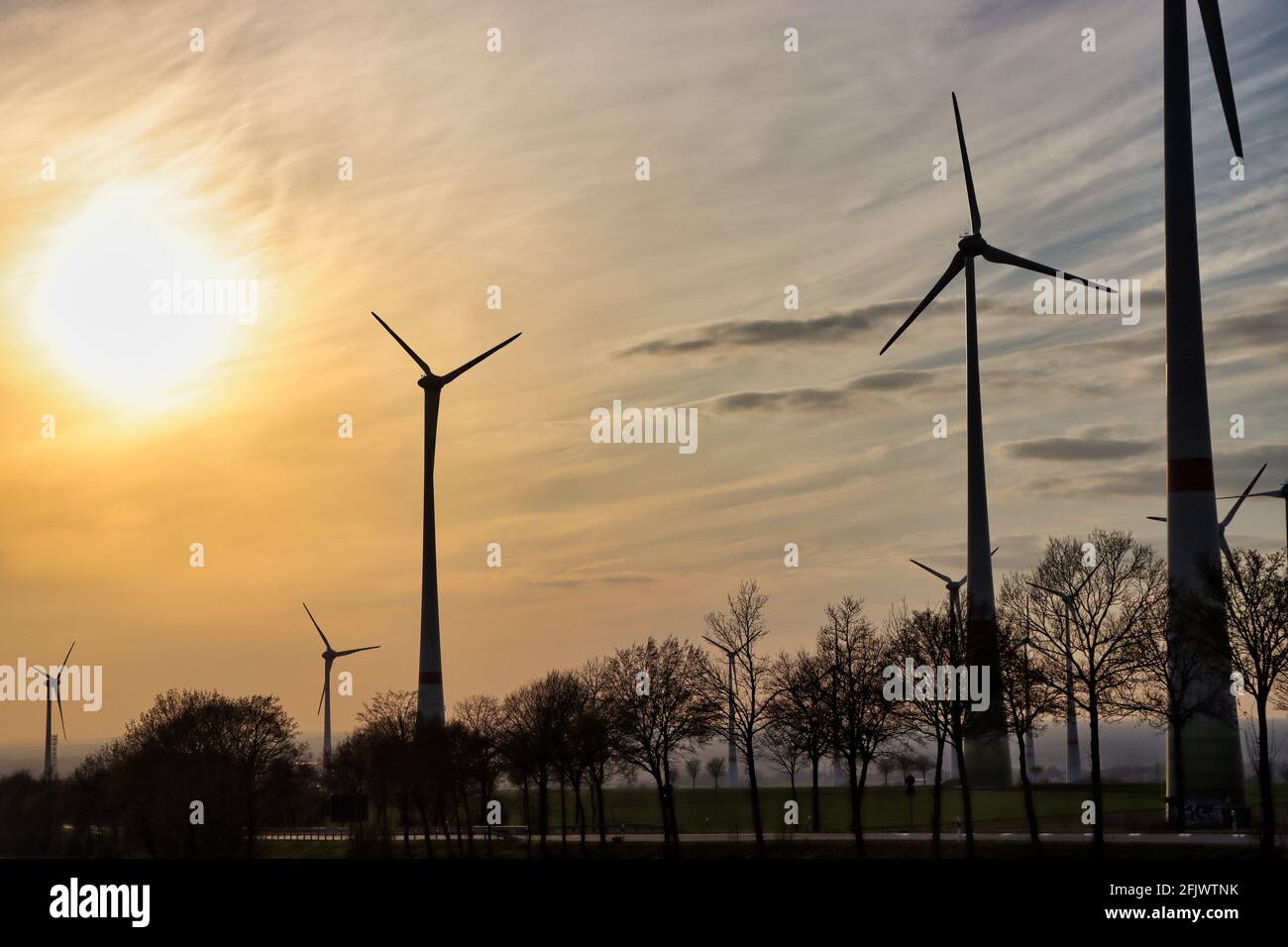 Windkrafträder Foto Stock
