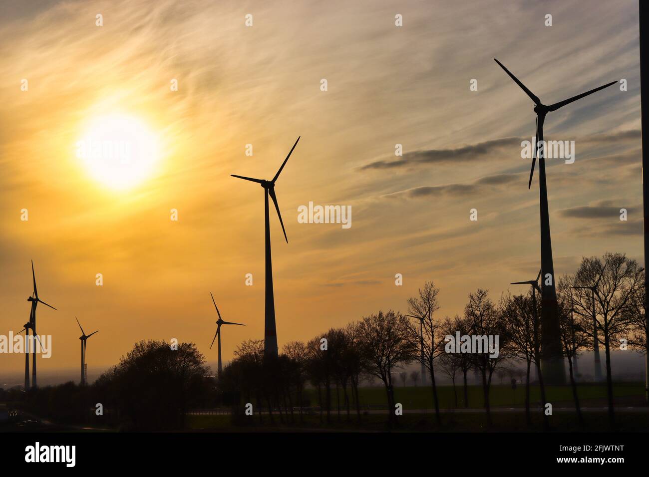 Windkrafträder Foto Stock