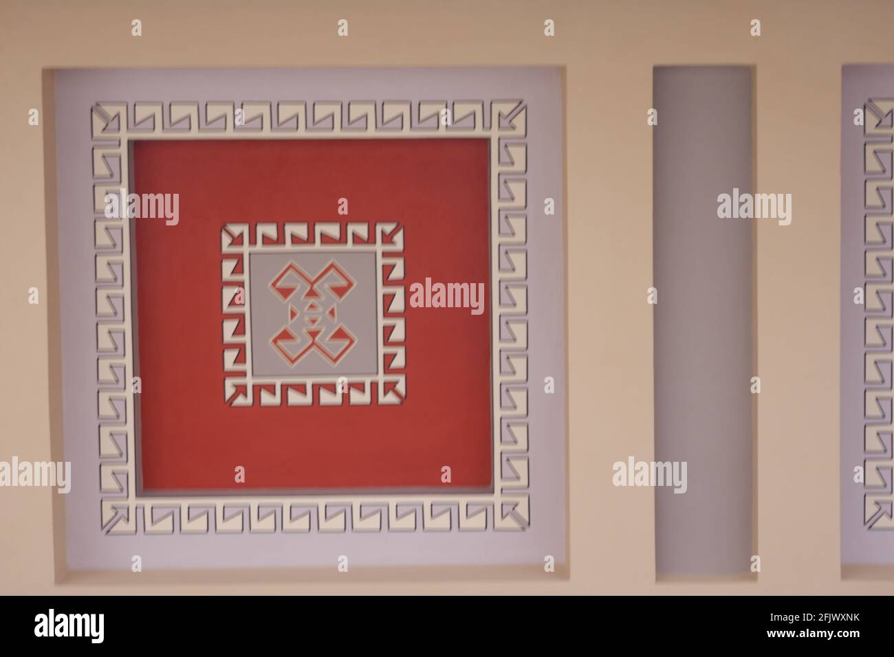 Motivi decorativi del soffitto sul soffitto della Sala d'onore a Anıtkabir (Mausoleo di Atatürk) - Ankara Foto Stock