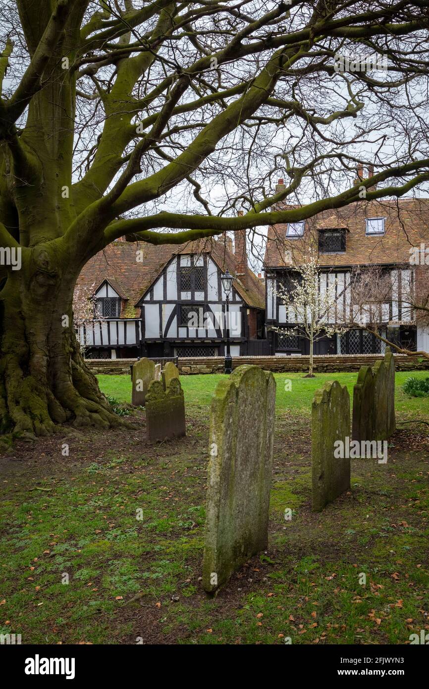 Vista delle vecchie strade del villaggio di Rye, Sussex orientale, Inghilterra meridionale, Regno Unito. Foto Stock