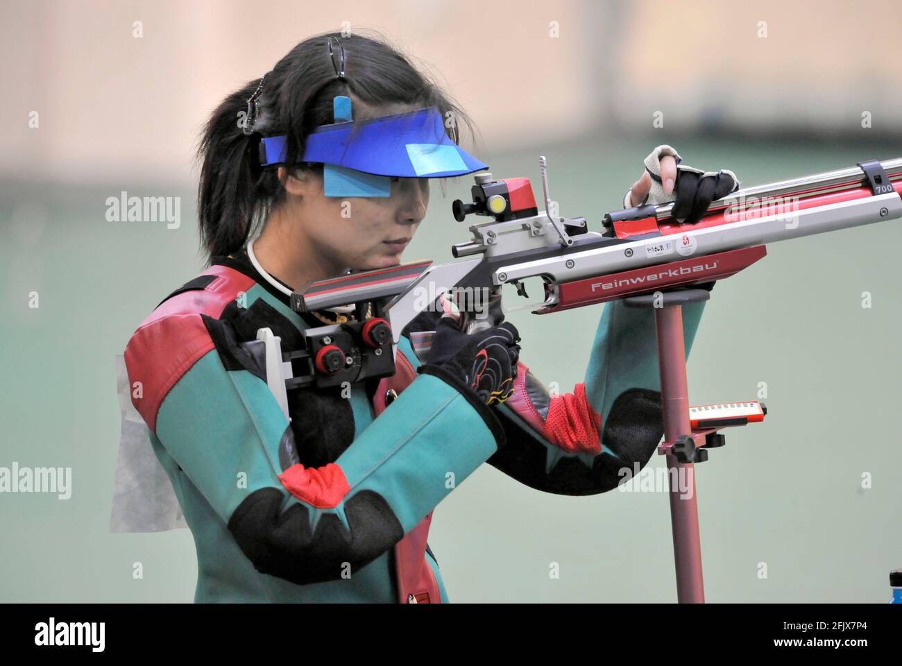 GIOCHI OLIMPICI PECHINO 2008. FINALE DEL FUCILE D'ARIA DA 10 M PER DONNA. DU LI (CHN) CHE È VENUTO 4. IMMAGINE DAVID ASHDOWN Foto Stock