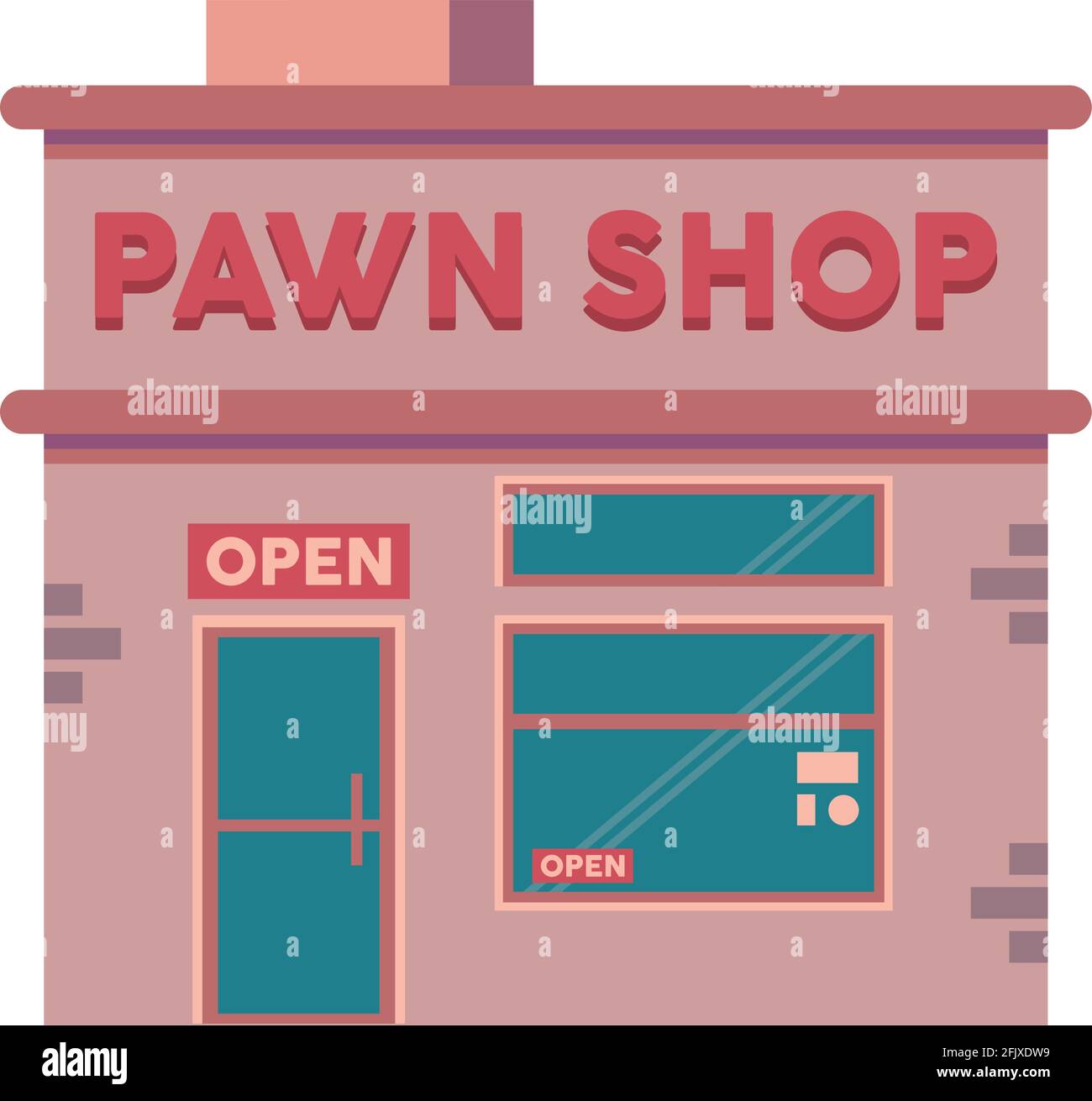 edificio del negozio di pawn Illustrazione Vettoriale