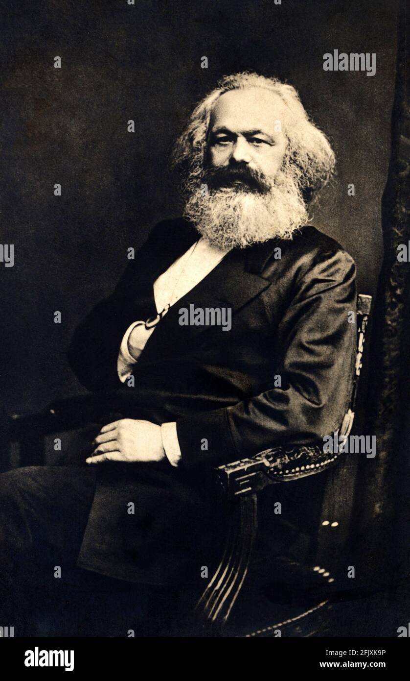 1878 ca., GERMANIA : IL filosofo tedesco, economista e politico KARL MARX ( 1818 - 1883 ) , autore di DAS KAPITAL ( il CAPITALE ) e il Manifesto del Partito Comunista con Engels ( 1848 ) - FILOSOPO - IDEOLOGO - IDEOLOGO - POLITICO - POLITICA - ECONOMIA - ECONOMISTA - COMUNISMO - SOCIALISMO - PCI - PSI - P.C.I. - P.S.I. Capelli - capelli lunghi - capelli lunghi - capelli lisci - capelli lisci - acconciatura raccolta - blonde hair - long hair - long hair - long hair - long fringe - long fringe - long frangs ----- Archivio GBB Foto Stock