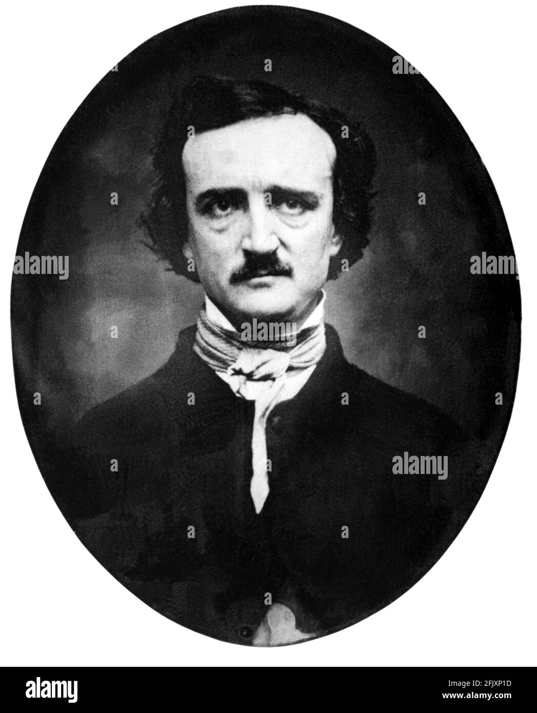 1848 , USA : IL celebre scrittore horror degli Stati Uniti EDGAR ALLAN POE ( 1809 - 1849 ) , ritratto dauerreotipico di Harry N. & Edward H. Manchester - SCRITTORE - LETTERATURA - LETTERATURA - letterato - triller - circuiti dell'orrore - giallo - poliziesco - fantastico - incubo - ritratto - ritratto - colletto - colletto - cravatta - cravatta - baffi - baffi - stempiato - tempatura - tempio -- -- Archivio GBB Foto Stock