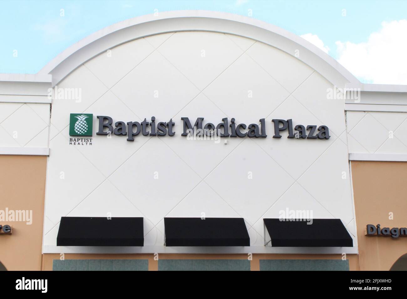 Baptist Health South Florida è una rete di assistenza sanitaria senza scopo di lucro basata sulla fede nel sud della Florida. Ha cure ospedaliere urgenti Foto Stock