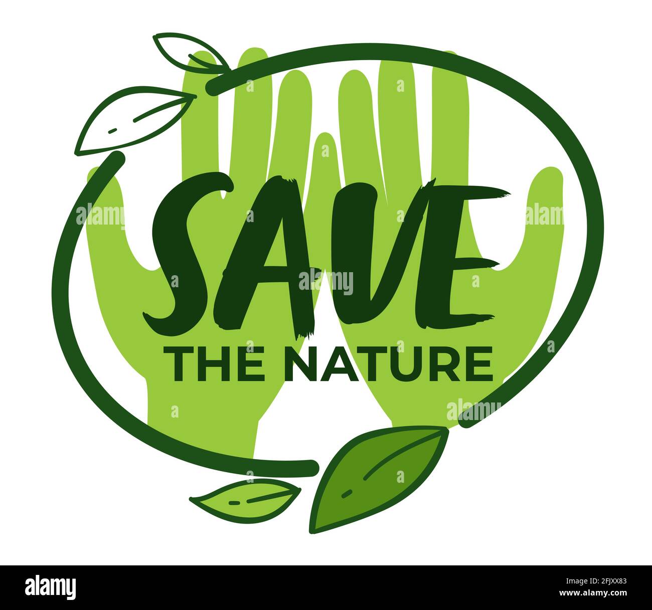 Salvare la natura, l'ecologia e la conservazione del pianeta Illustrazione Vettoriale