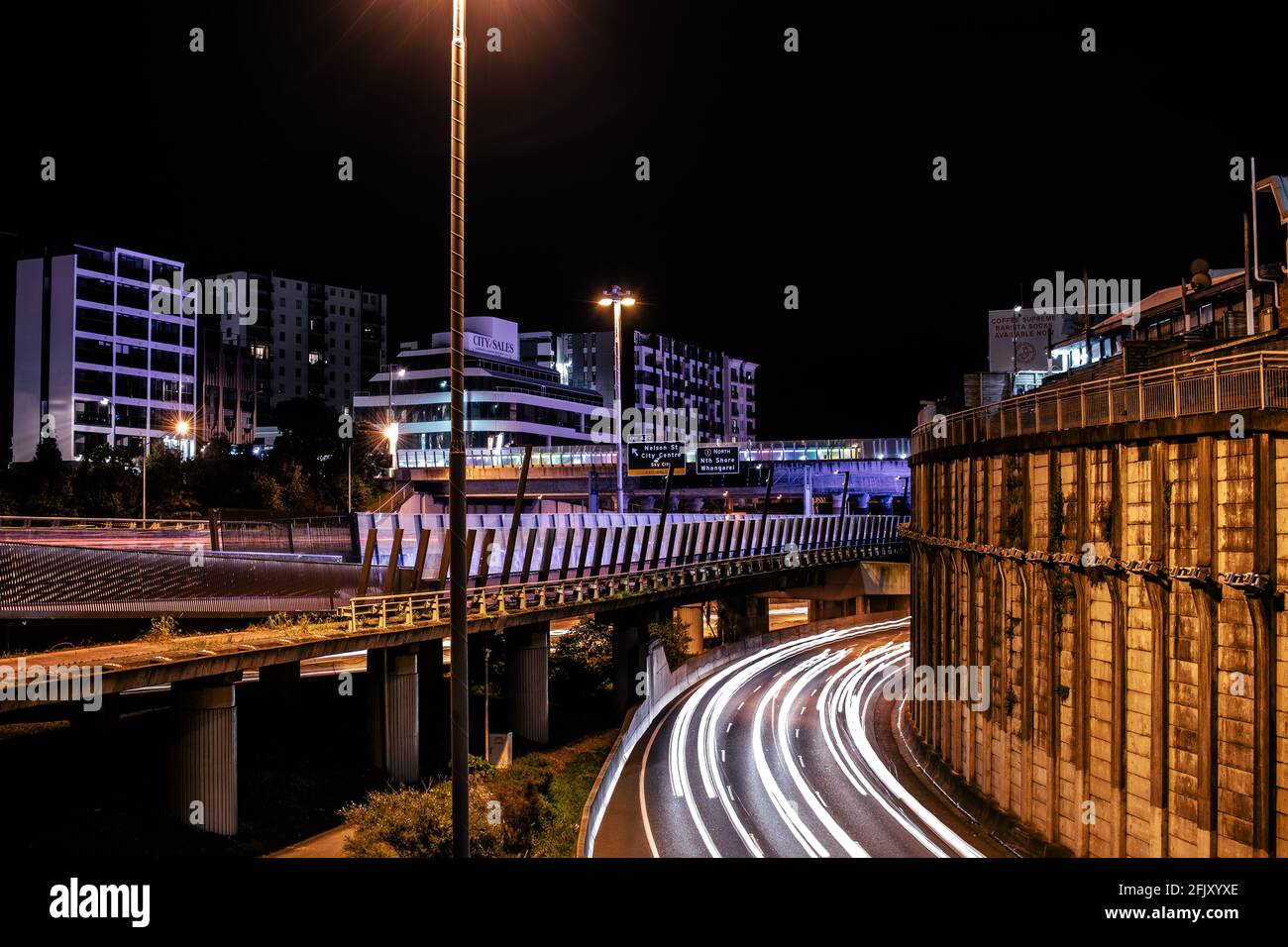 Notte a Auckland City Foto Stock