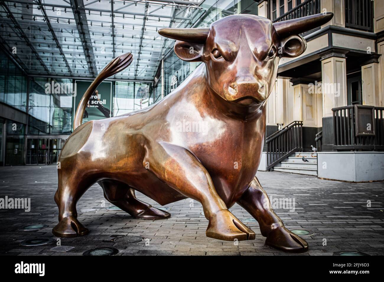 The Bull statue, Bull Ring, Birmingham, Regno Unito Foto Stock
