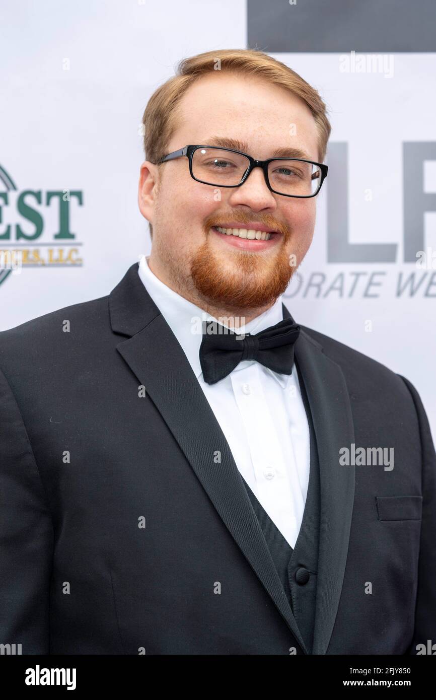 Austin Rodgers partecipa a Suzanne DeLaurentiis Productions presenta un pranzo pre-Oscar Gala e Gifting Suite a beneficio di Operation Hollywood all'Univer Foto Stock