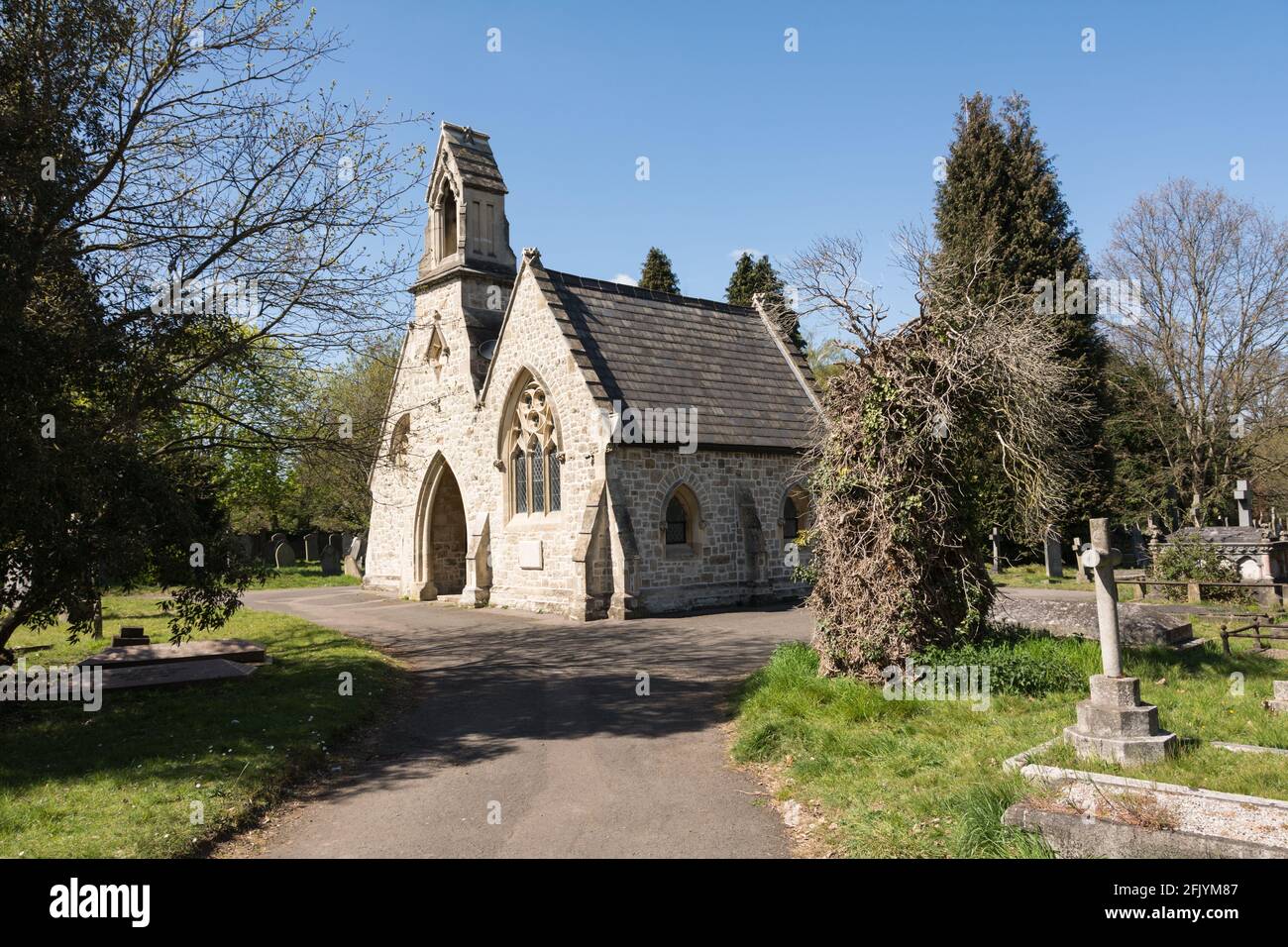 Le cappelle di ragstone a Putney Lower Common Cemetery, Lower Common, Lower Richmond Road, Londra, SW15, Inghilterra, Regno Unito Foto Stock