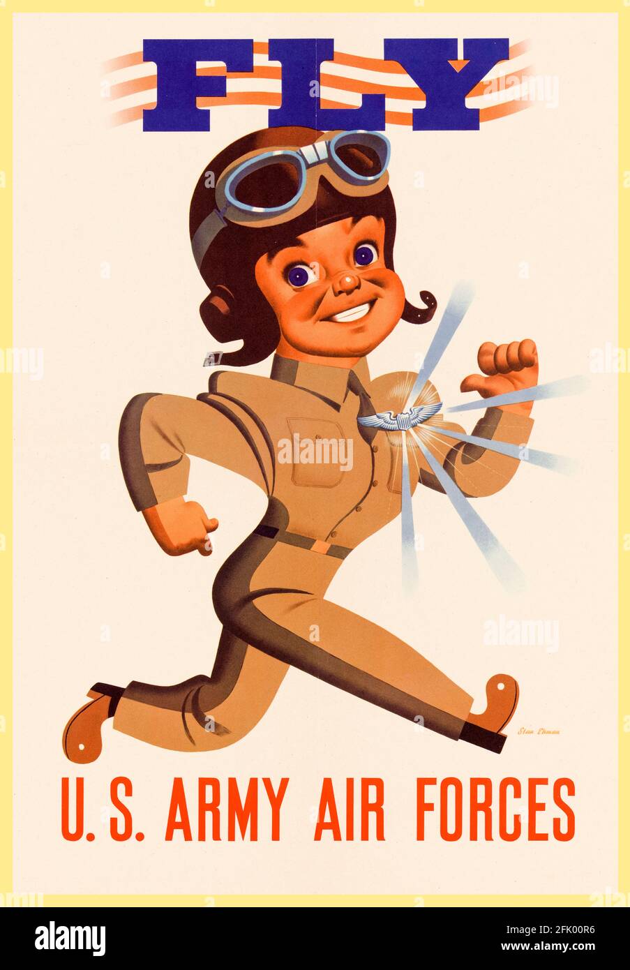 Americano, poster di reclutamento militare della seconda guerra mondiale, Fly: US Army Air Forces (USAAF), 1942-1945 Foto Stock