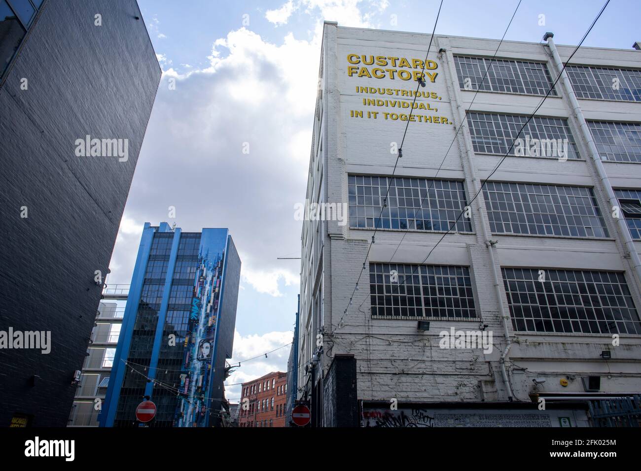 Il quartiere Custard Factory a Digbeth, Birmingham. Foto Stock