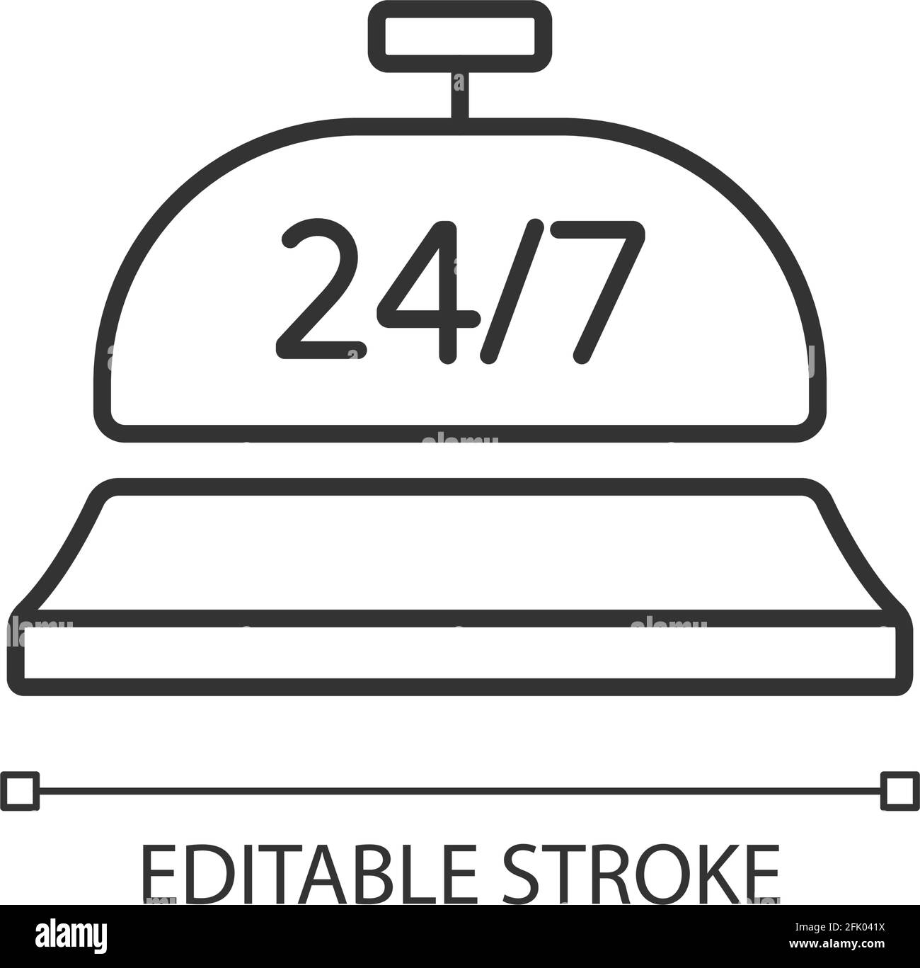 icona lineare servizio concierge 24 ore su 24 Illustrazione Vettoriale