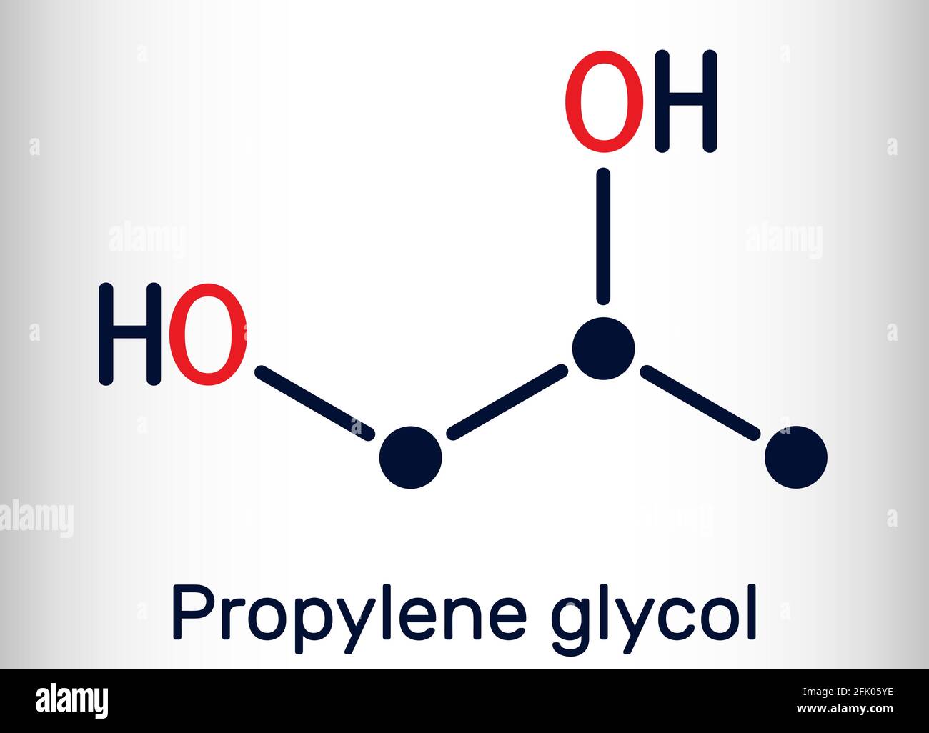 Glicole propilenico (1,2-propandiolo, propano-1,2-diolo). È propandiolo,  umettante, antigelo, additivo alimentare, E1520. Prodotti chimici  scheletrici Immagine e Vettoriale - Alamy