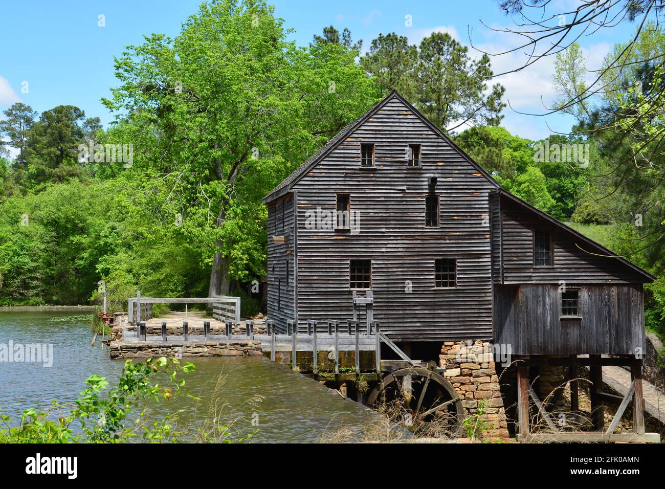 L'era coloniale Yates frantoio situato a sud di Raleigh North Carolina. Foto Stock