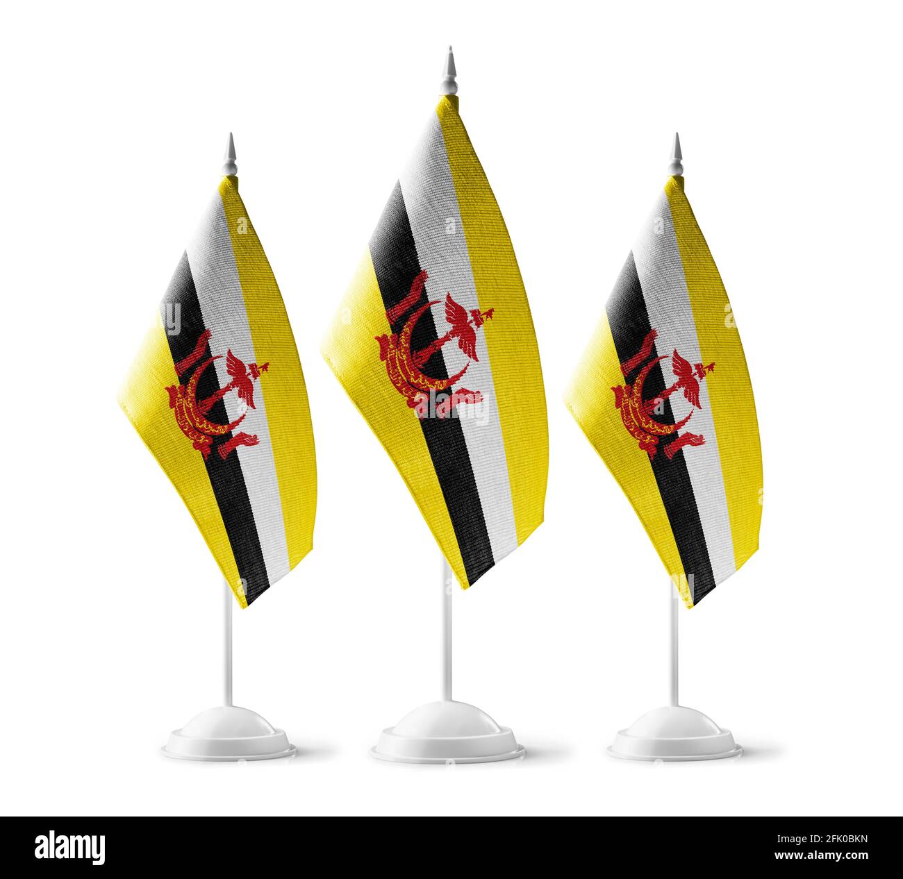 Bandiere nazionali del Brunei su sfondo bianco Foto Stock