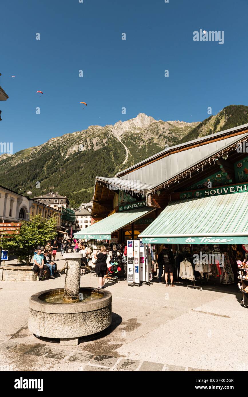 Negozio di articoli da regalo, Alpi, Chamonix, Francia, Europa Foto Stock