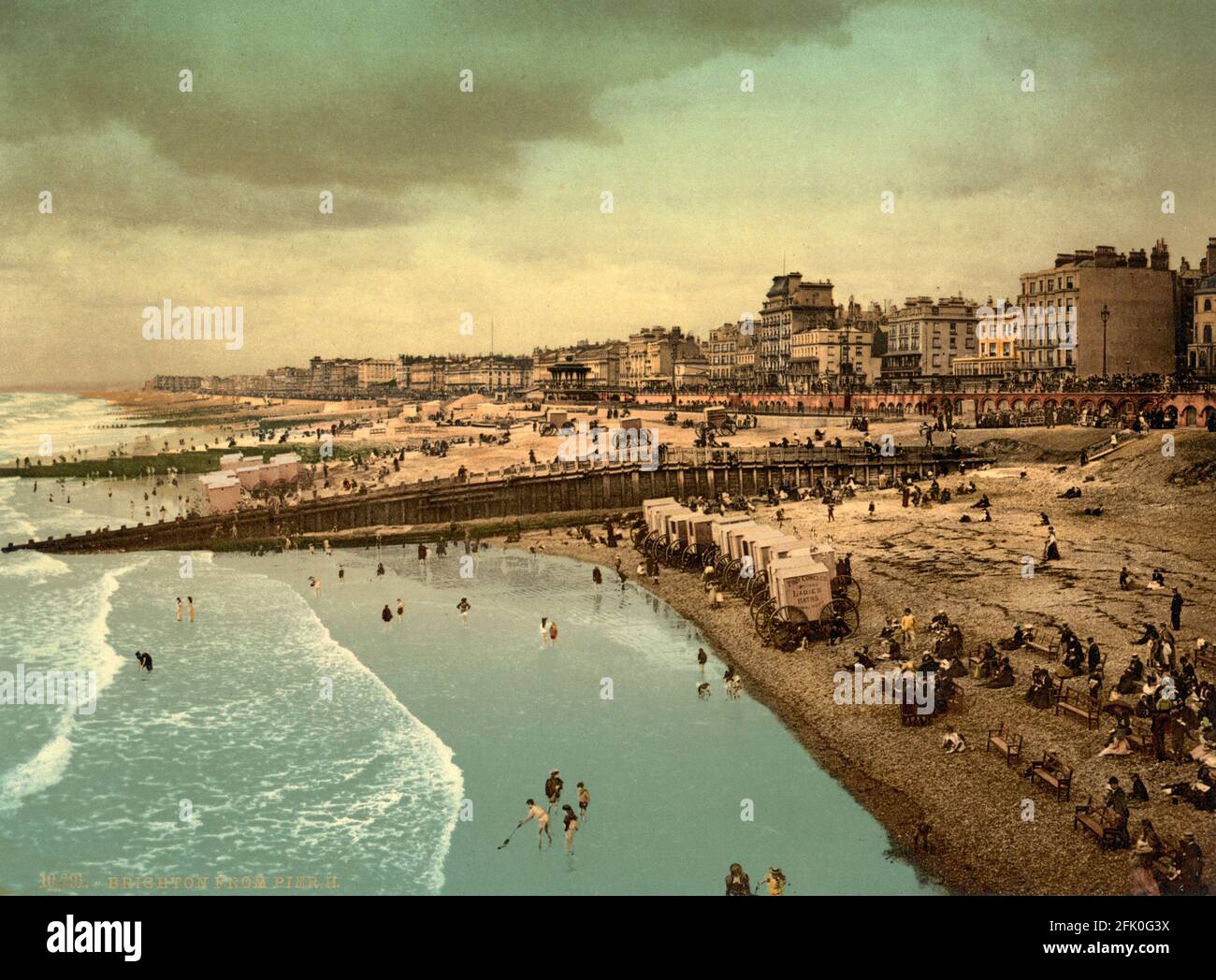 Brighton Beach a Sussex circa 1890-1900 Foto Stock