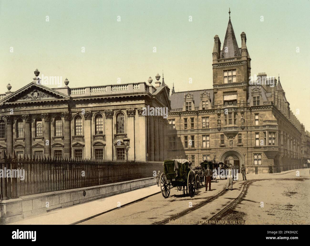 Caius College of Cambridge University e Senate House Hill circa 1890-1900 Foto Stock