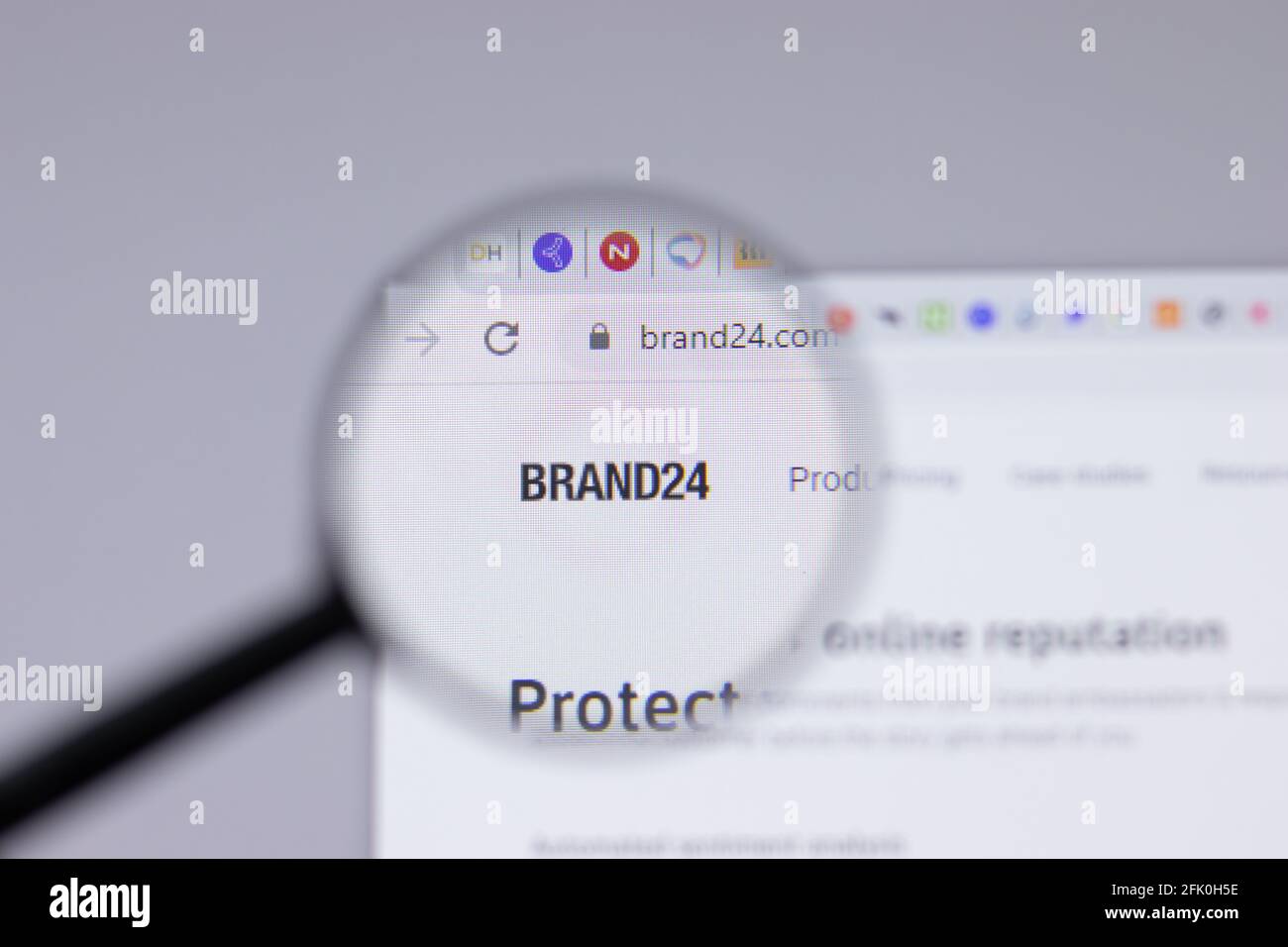 New York, Stati Uniti d'America - 26 Aprile 2021: Primo piano del logo Brand24 sulla pagina del sito, Editoriale illustrativo Foto Stock