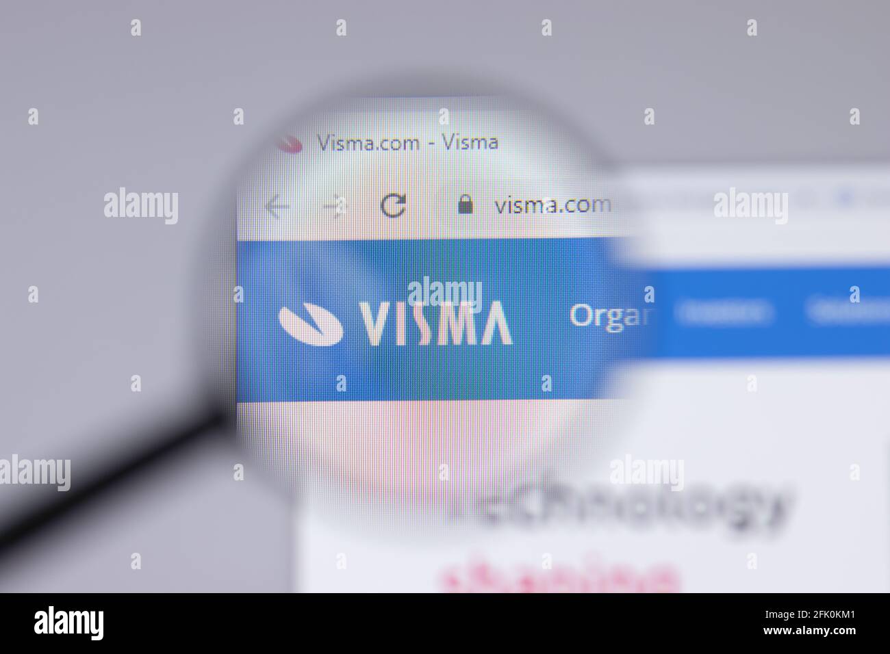 New York, USA - 26 Aprile 2021: Primo piano del logo Visma sulla pagina del sito, Editoriale illustrativo Foto Stock