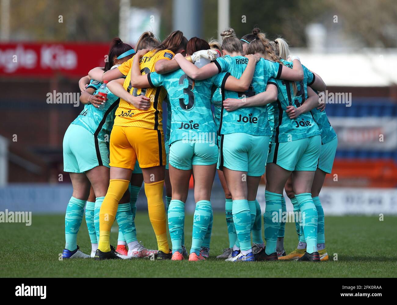 Chesterfield, Inghilterra, 25 aprile 2021. La squadra di Liverpool Huddle durante la partita del FA Women's Championship al Technique Stadium di Chesterfield. L'immagine di credito dovrebbe essere: Simon Bellis / Sportimage Foto Stock Chesterfield, Inghilterra, 25 aprile 2021. La squadra di Liverpool Huddle durante la partita del FA Women's Championship al Technique Stadium di Chesterfield. L'immagine di credito dovrebbe essere: Simon Bellis / Sportimage Foto Stock