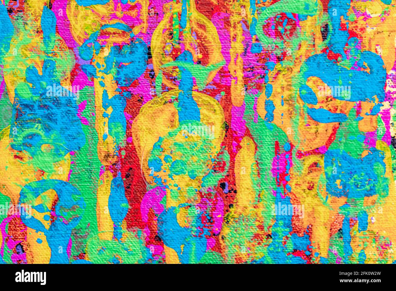 Sfondo colorato costituito da immagini di tasti in vernice acrilica Foto Stock