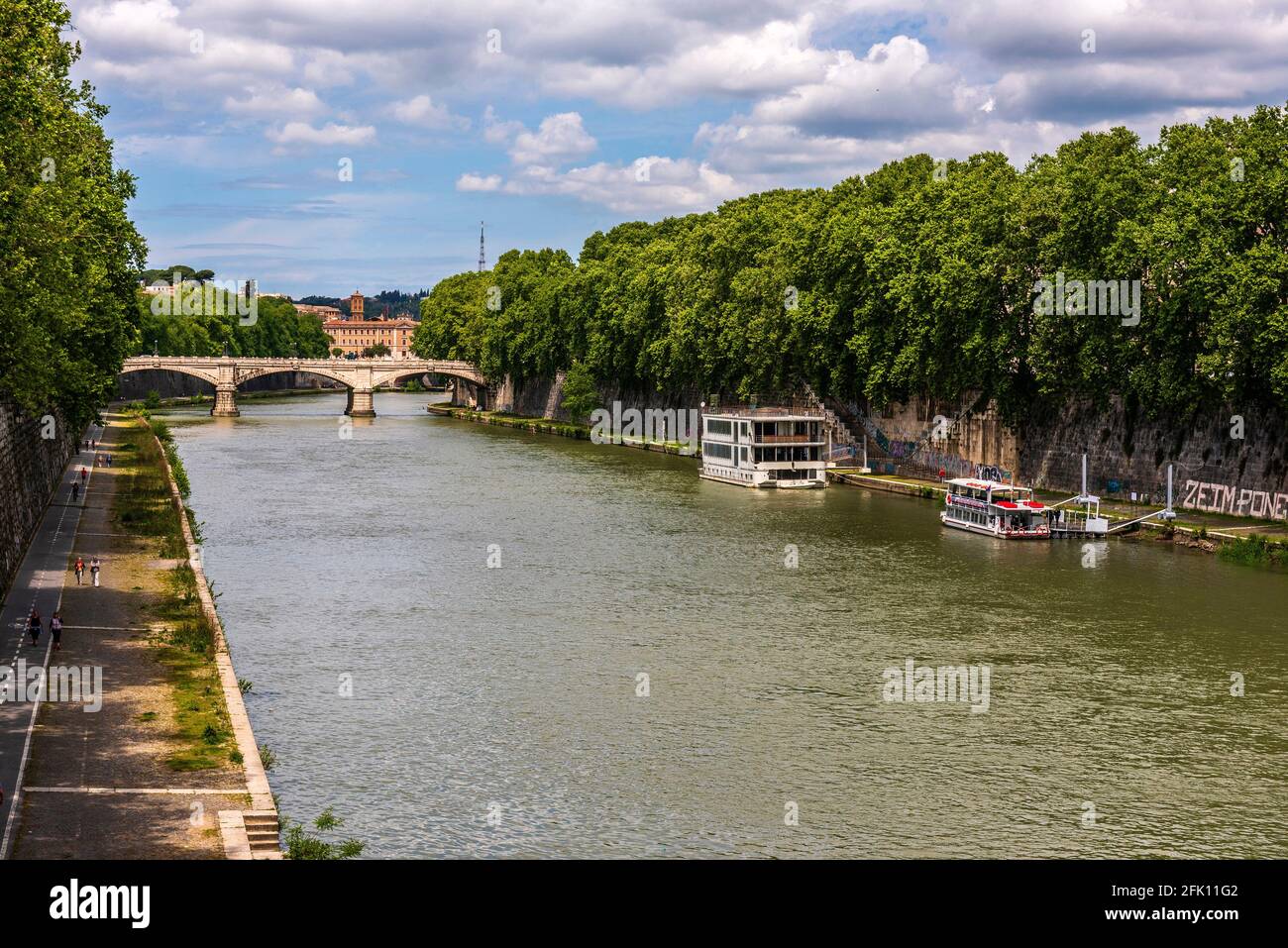Ponte Sisto, fiume Tevere, Roma, Lazio, Italia, Europa Foto Stock