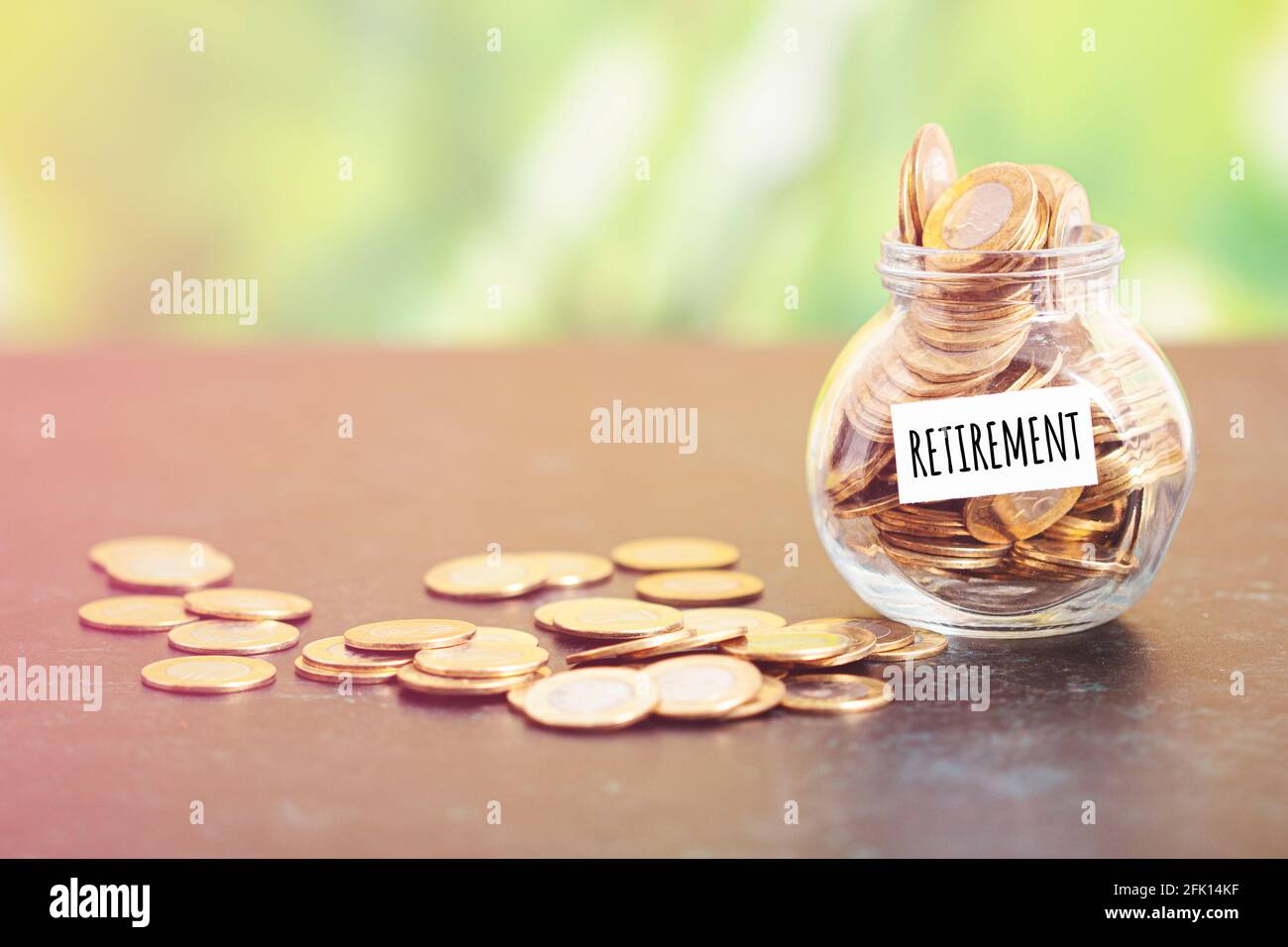 risparmio di denaro per il pensionamento Foto Stock