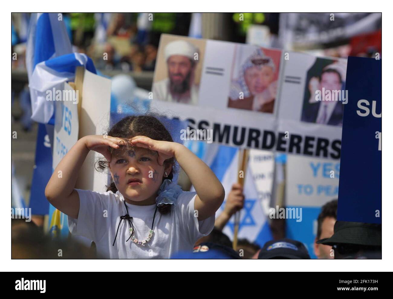 Pro Israel demo in Trafalgar sq pic David Sandison 6/5/2002 Foto Stock