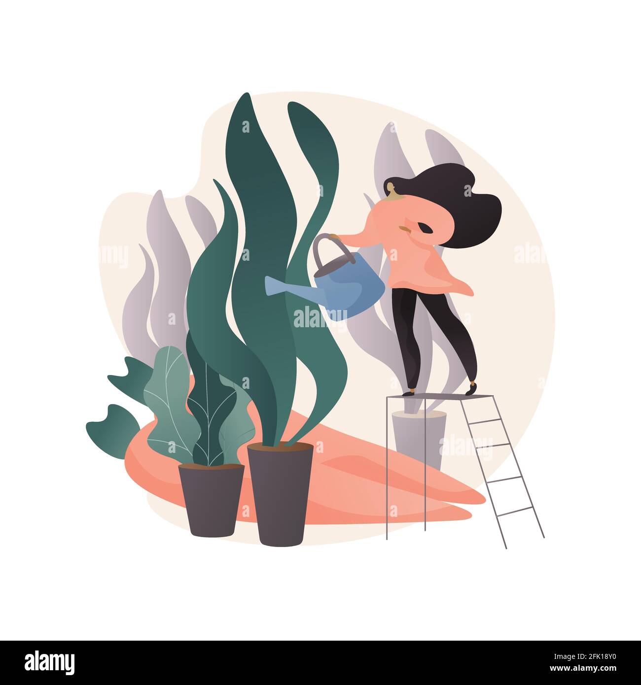 Home giardinaggio concetto astratto illustrazione vettoriale. Illustrazione Vettoriale