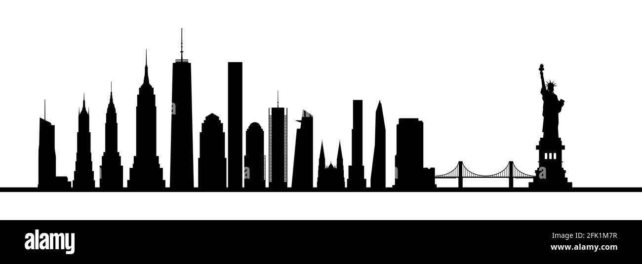 Profilo dello skyline di New York Illustrazione Vettoriale