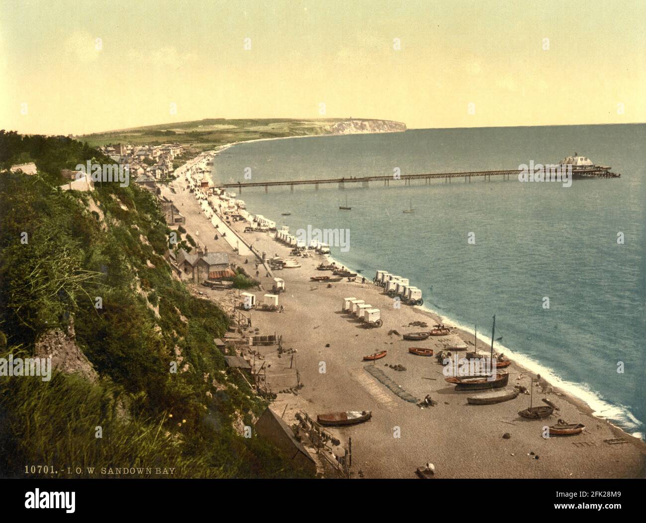 Sandown Bay sull'isola di Wight circa 1890-1900 Foto Stock