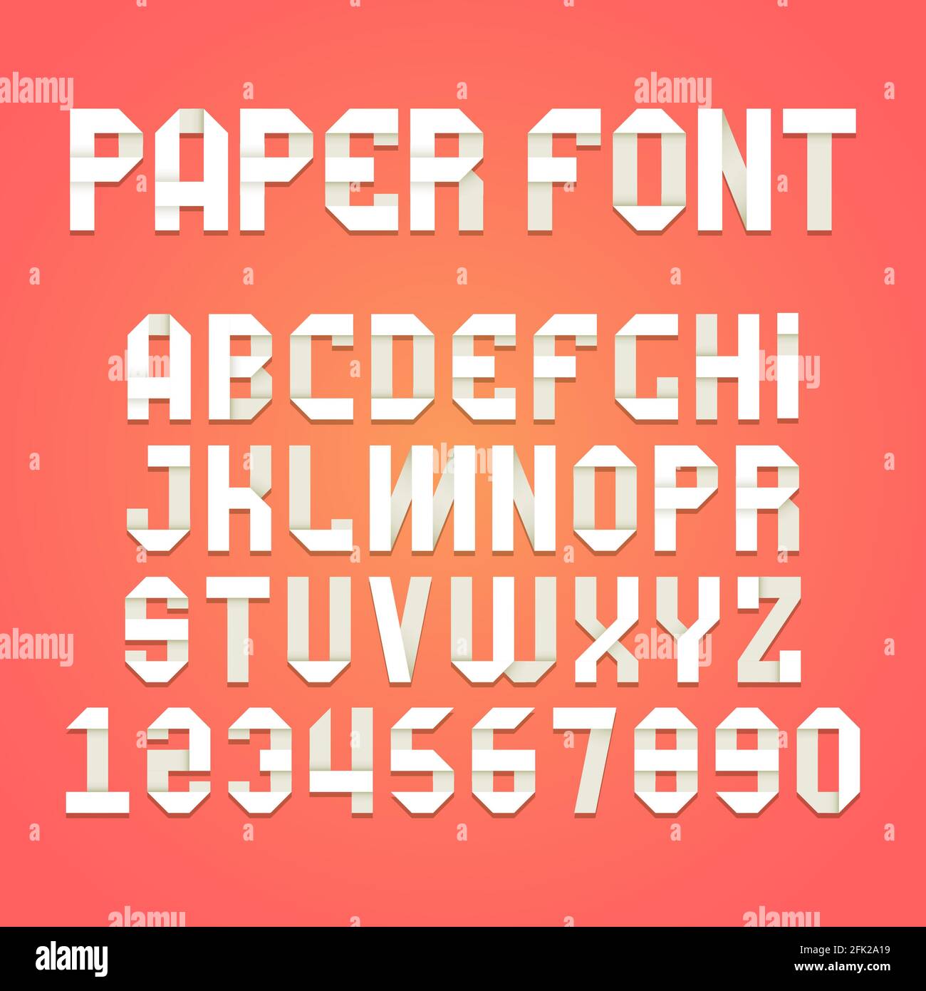 Alfabeto Origami. Carta piegatura font tipografia nastro ombra lettere  vettore set Immagine e Vettoriale - Alamy