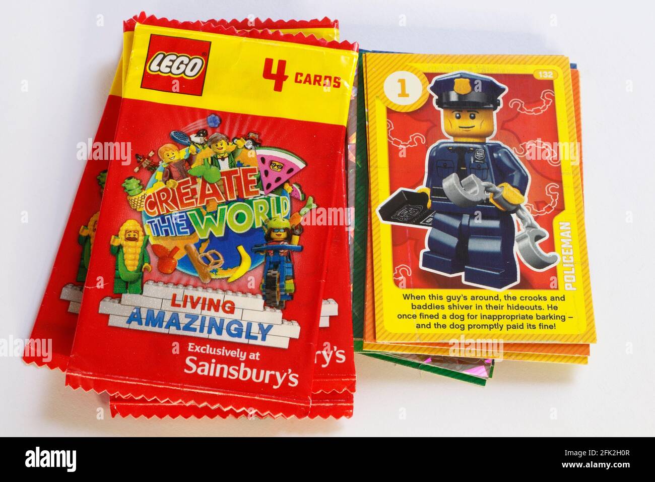 Sainsbury's Lego trading carte collezionabili Foto Stock